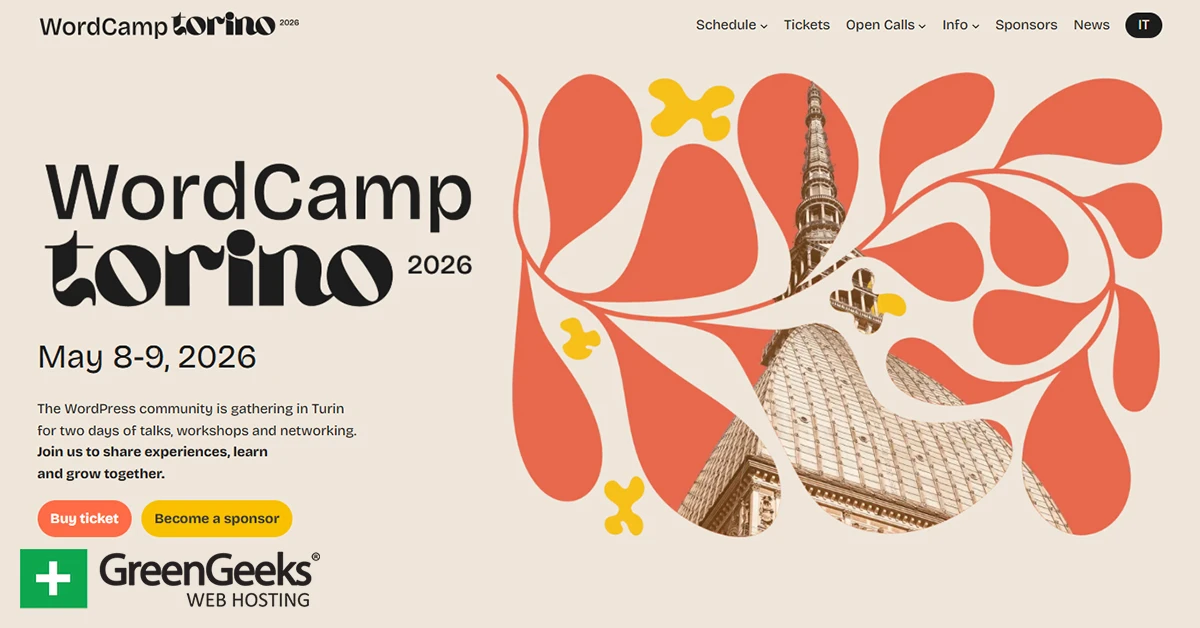 WordCamp Torino 2026: мы там будем. Ждем вас!